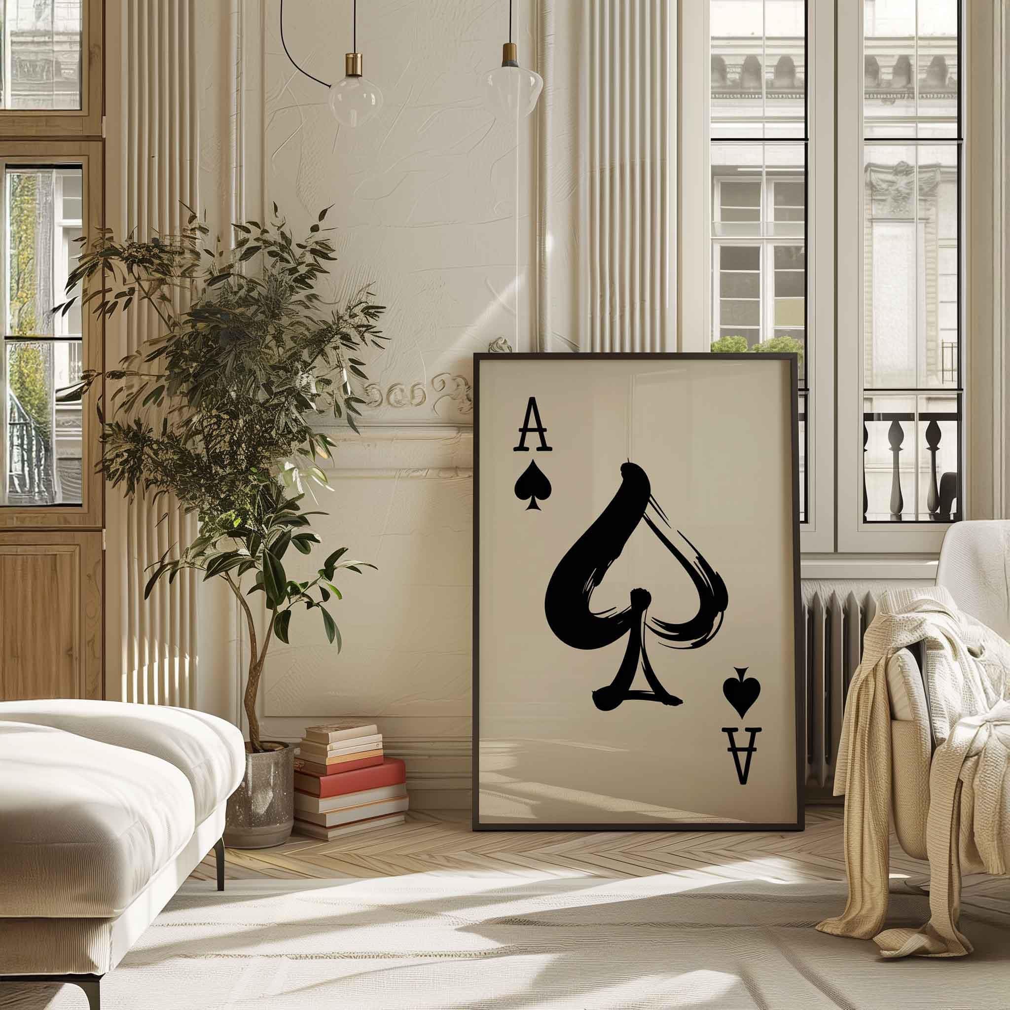 Ace of Spades Poster Print: Card game Home Decor wall art