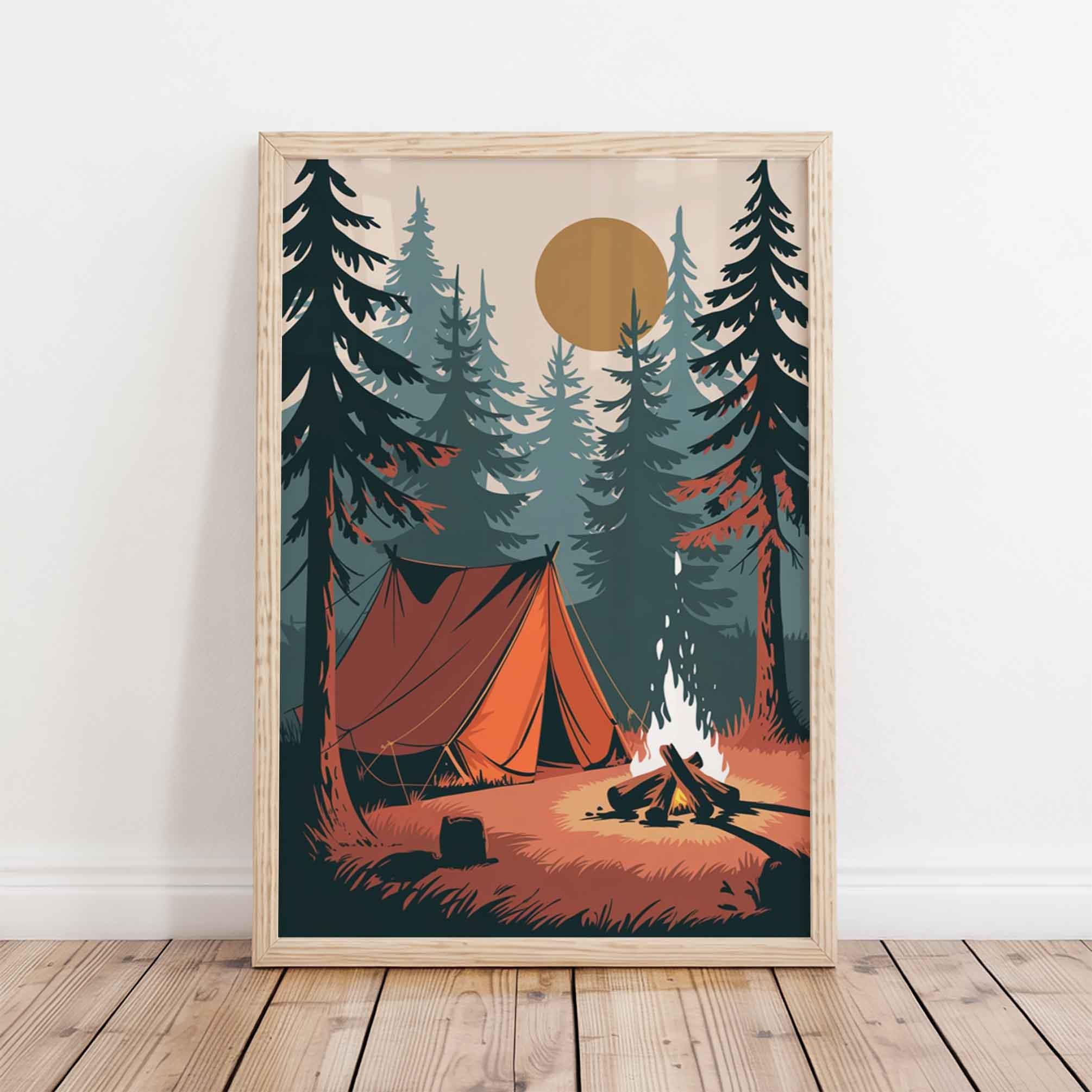 Vintage Camping Art Print wall art