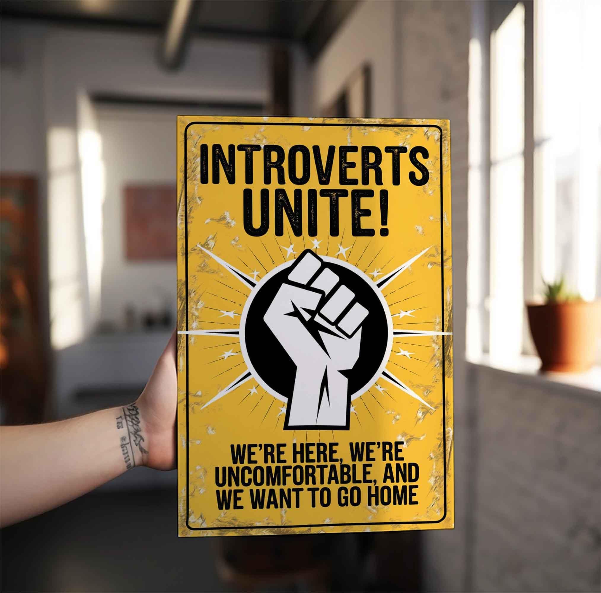 Introverts Unite! Art Print wall art