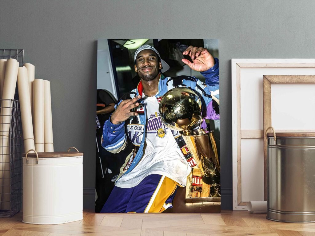 Kobe Bryant Poster, Mamba mentality, NBA Lakers championship Canvas Wall Art print, Basketball art - Image 3