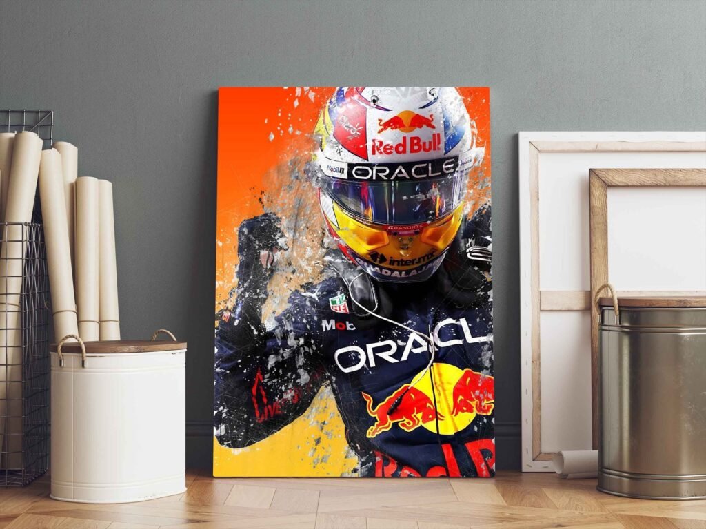 Checo Perez poster, Sergio Perez poster, Red Bull Racing F1 Canvas Wall Art, Formula 1 print - Image 3