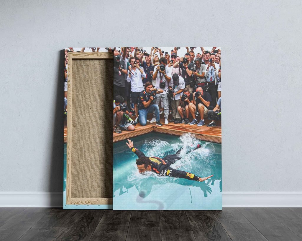 Daniel Ricciardo Poster Print - Red Bull Racing Monaco GP pool jump Canvas Wall Art - Formula 1 - F1 Gift Idea for Him and Her - Image 4