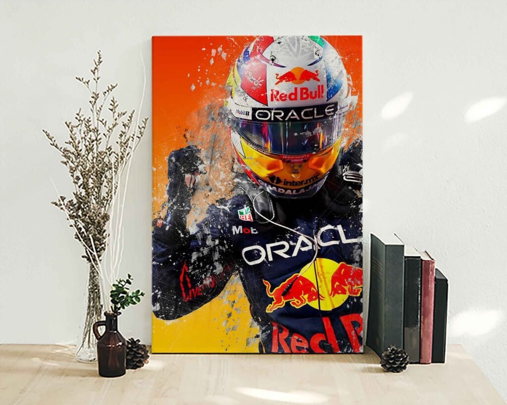 Checo Perez poster, Sergio Perez poster, Red Bull Racing F1 Canvas Wall Art, Formula 1 print - Image 4