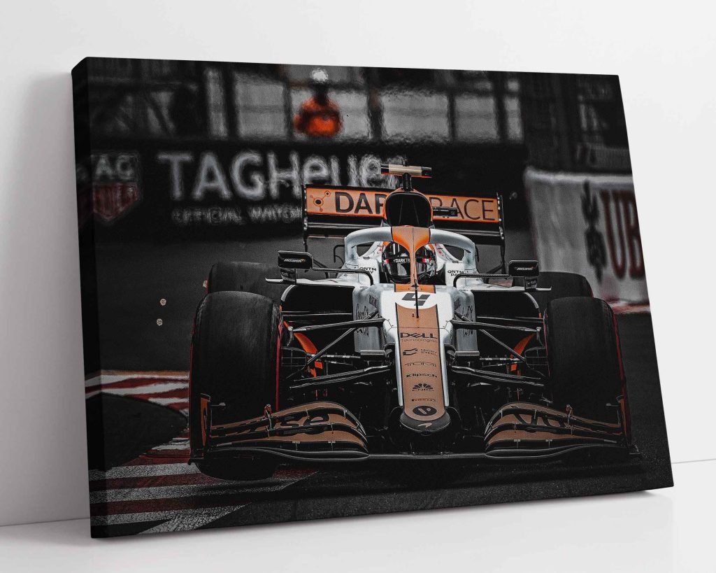 Lando Norris Poster or Canvas Wall Art, McLaren F1 2021 Monaco GP Gulf Car Design, Formula 1 sports poster - Image 4