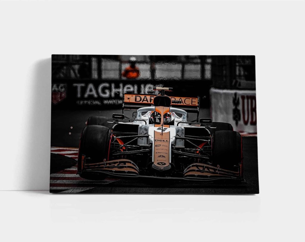 Lando Norris Poster or Canvas Wall Art, McLaren F1 2021 Monaco GP Gulf Car Design, Formula 1 sports poster - Image 5