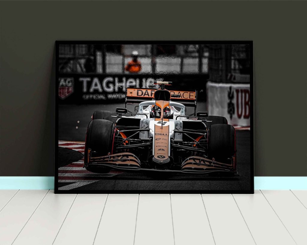 Lando Norris Poster or Canvas Wall Art, McLaren F1 2021 Monaco GP Gulf Car Design, Formula 1 sports poster - Image 6