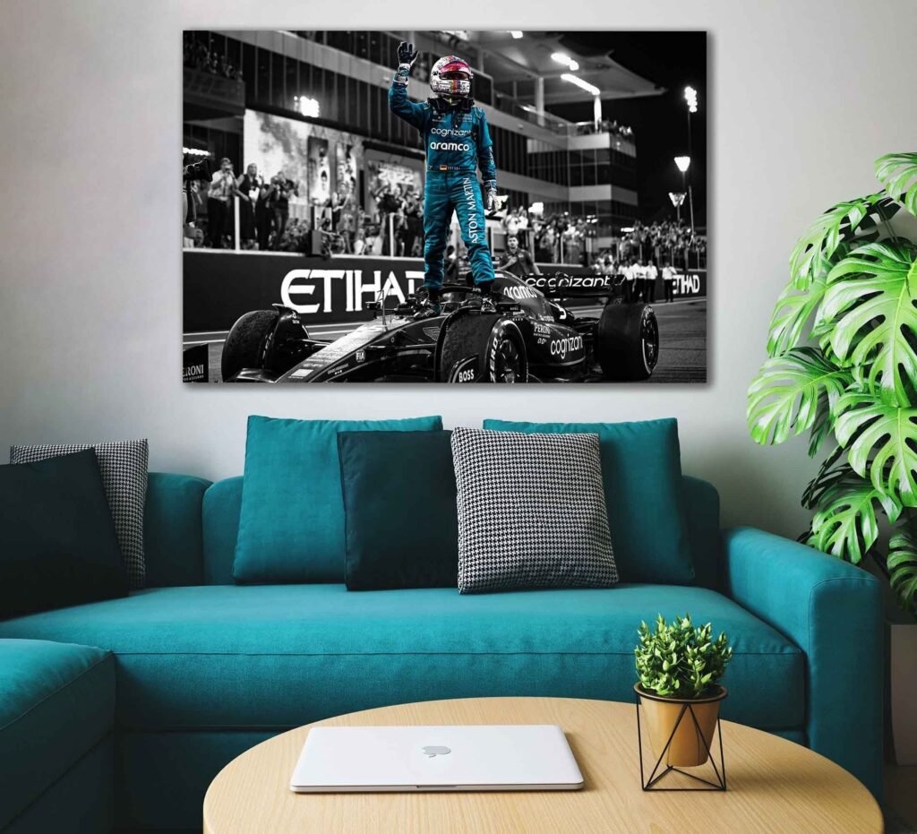 Sebastian Vettel poster, Formula 1 Retire Canvas Wall Art, Aston Martin F1 print, Sports poster - Image 3