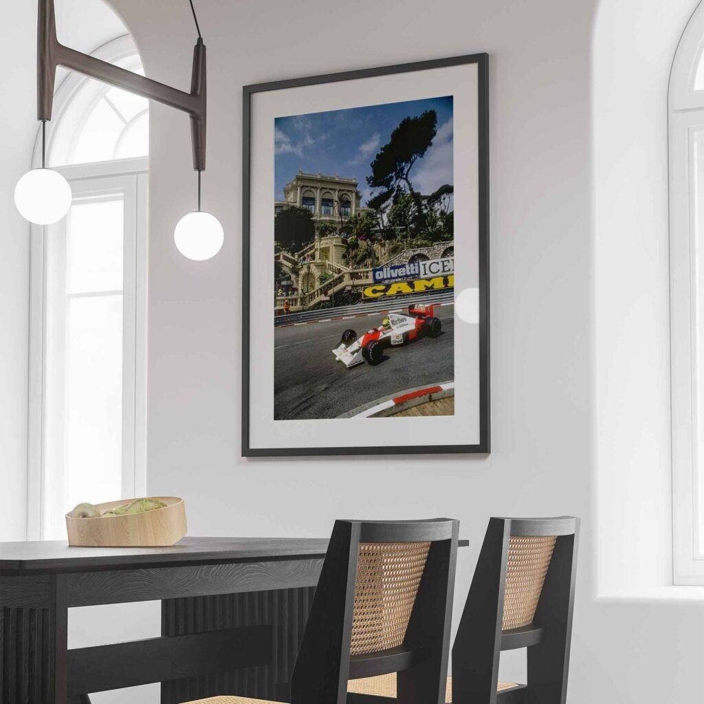 Formula 1 poster - Ayrton Senna Monaco GP Print - Mclaren F1 Canvas Wall Art - Motorsport gift idea - Image 7