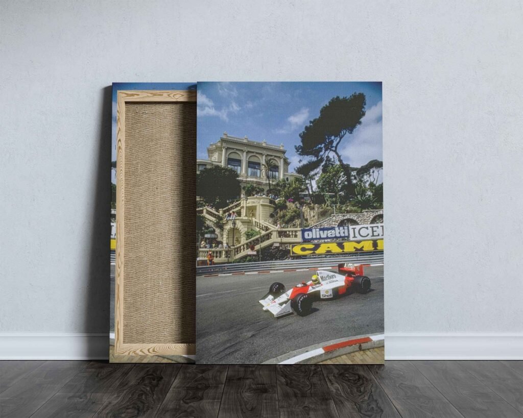 Formula 1 poster - Ayrton Senna Monaco GP Print - Mclaren F1 Canvas Wall Art - Motorsport gift idea - Image 8