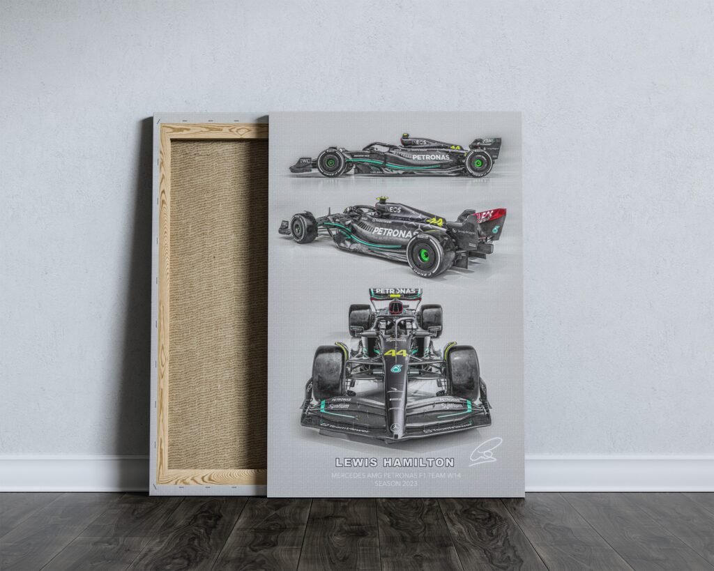 Lewis Hamilton Poster, Formula 1 canvas wall art,  Mercedes W14 2023 Sports poster - Image 5