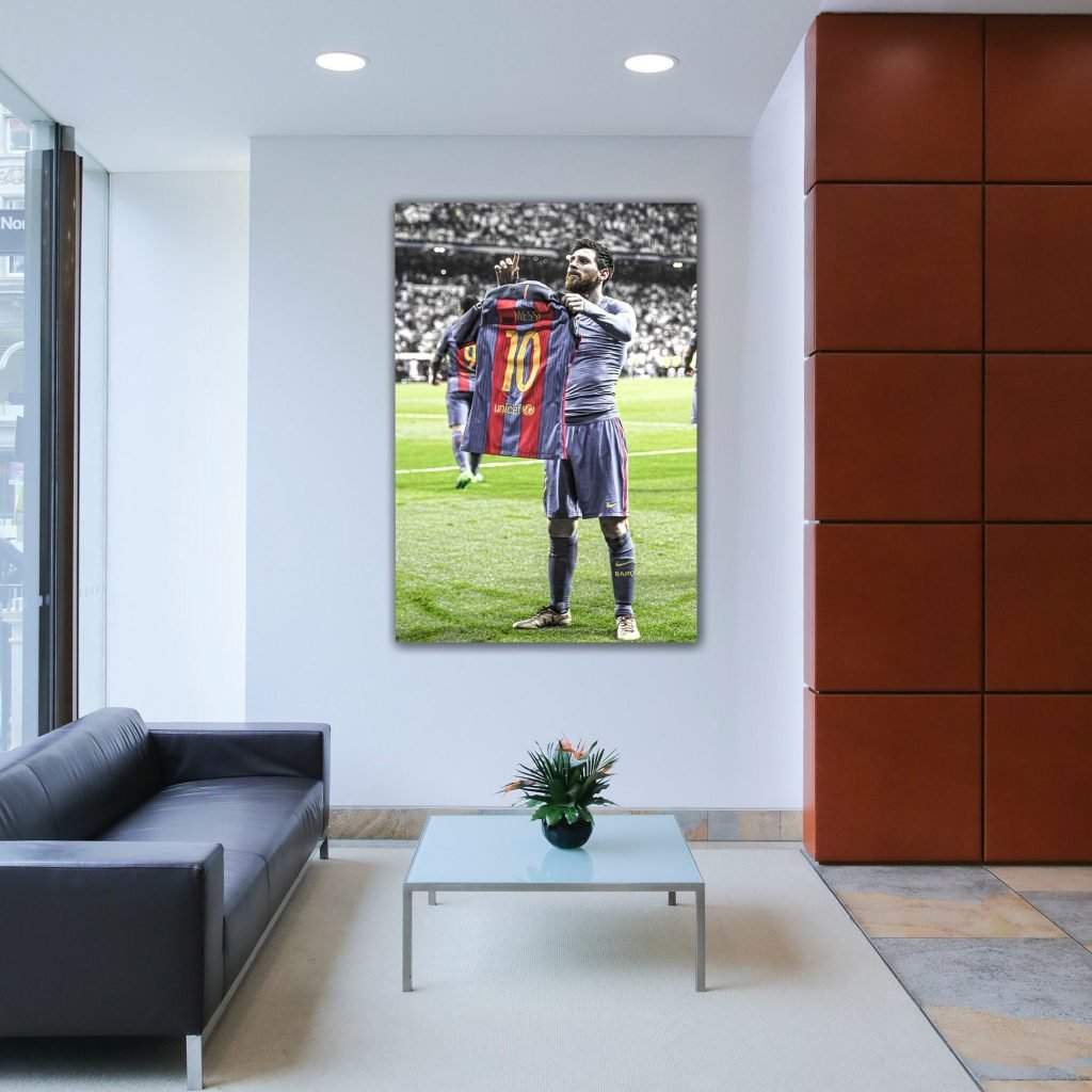 Lionel Messi Poster, Barcelona Shirt Canvas Wall Art, Argentina Football Legend print - Image 4