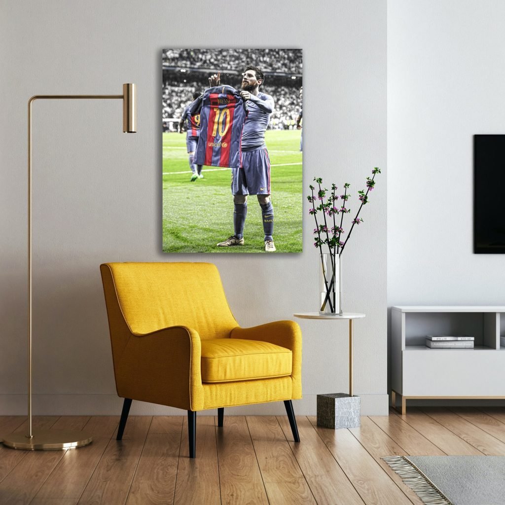 Lionel Messi Poster, Barcelona Shirt Canvas Wall Art, Argentina Football Legend print - Image 8