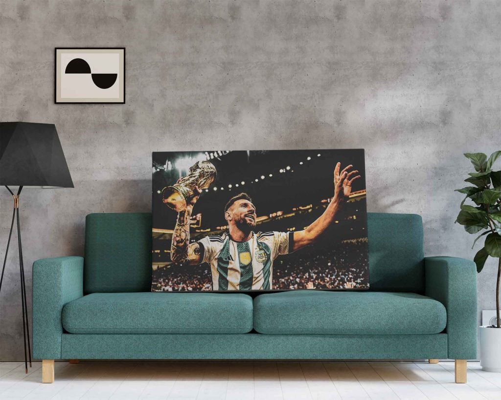 Lionel Messi poster, Argentina 2022 Football World Cup champion Canvas Wall Art print, Soccer Sports poster - Image 3