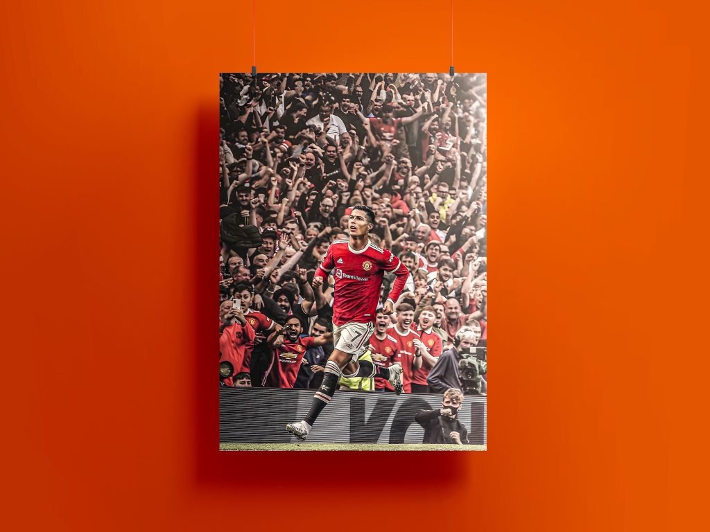 Cristiano Ronaldo Poster, Football print, Manchester United Canvas Wall art, Sports poster - Image 4