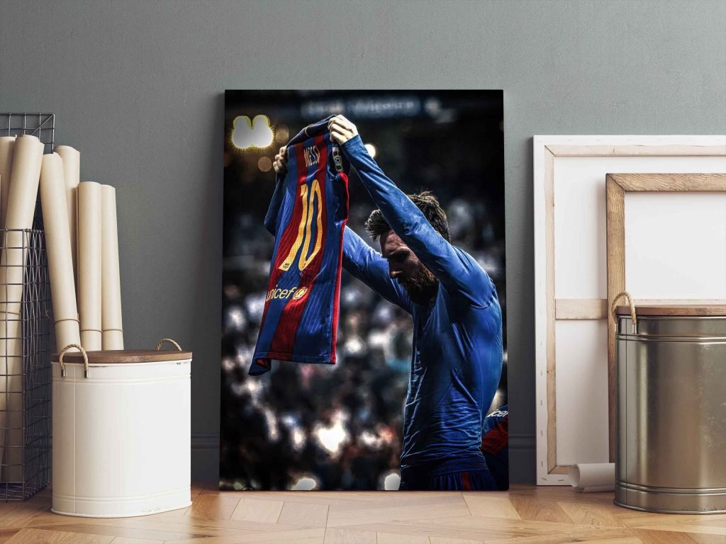 Lionel Messi Poster, Iconic Barcelona Football Canvas Wall Art Print, Argentina Soccer GOAT - Image 4