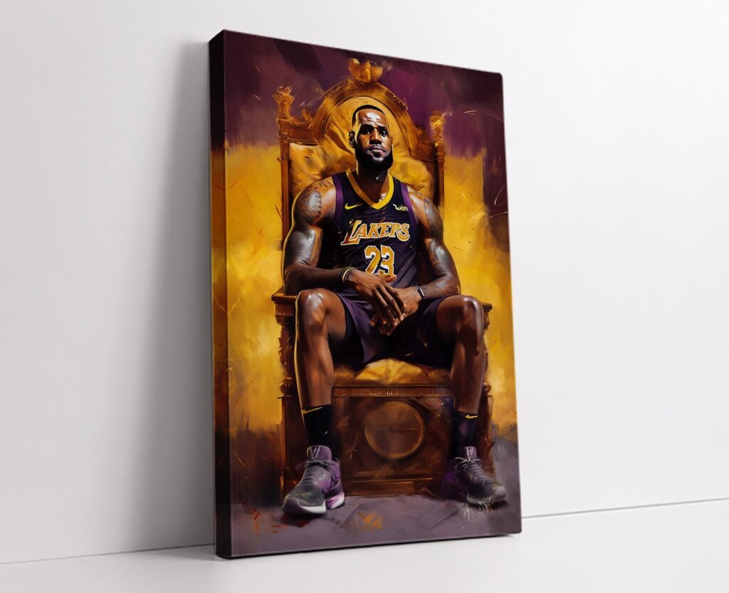 Lebron James painting poster, NBA Lakers wall art, basketball Canvas wall art, iconic sports poster - Image 4
