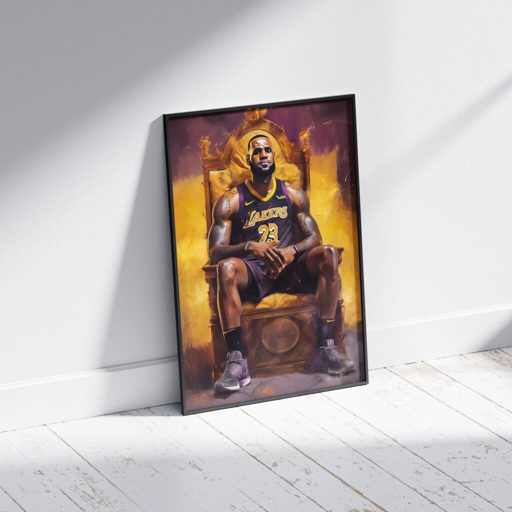 Lebron James painting poster, NBA Lakers wall art, basketball Canvas wall art, iconic sports poster - Image 7