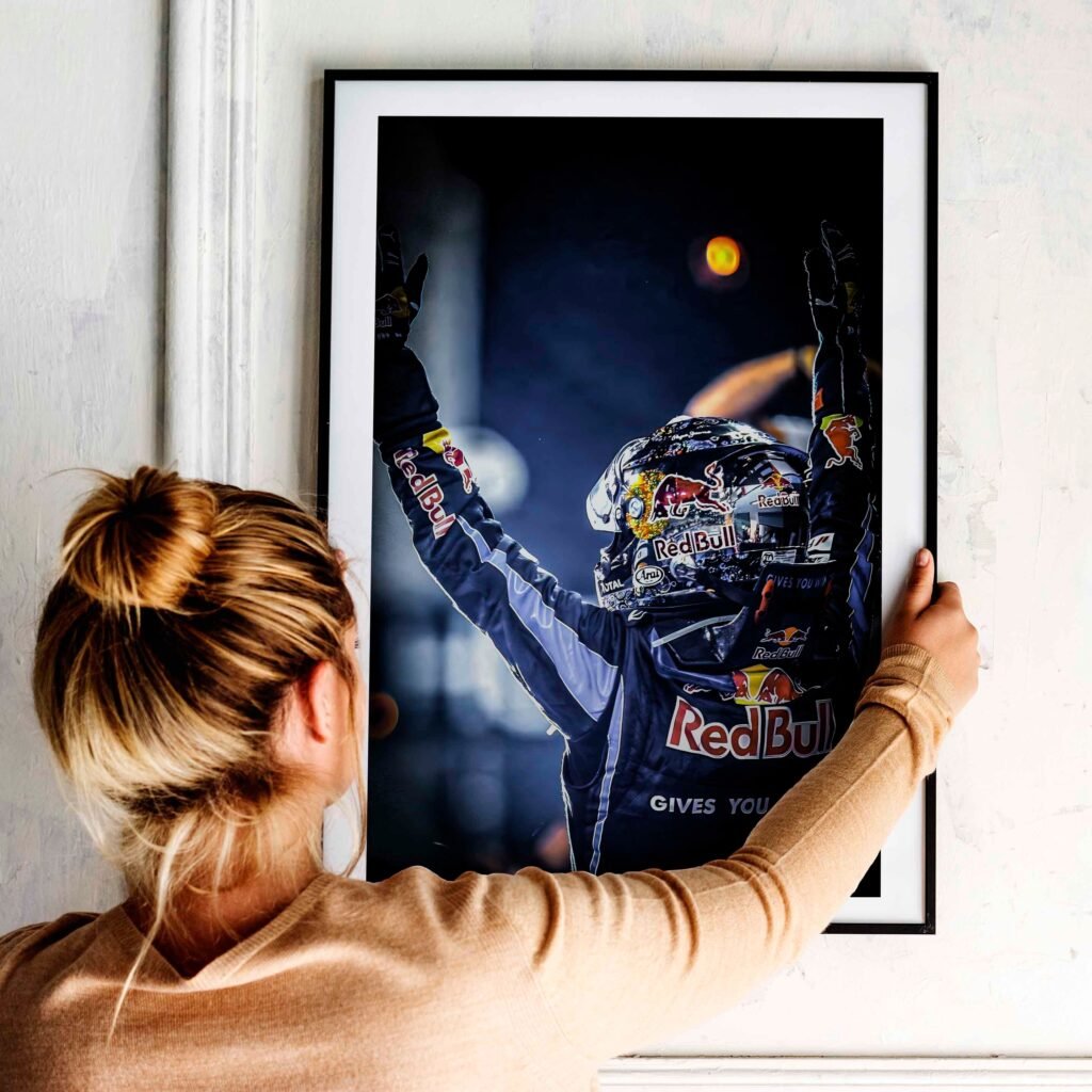 Sebastian Vettel Poster, Red Bull Racing Canvas Wall Art, Formula 1 legend, Ferrari F1 legend - Image 7