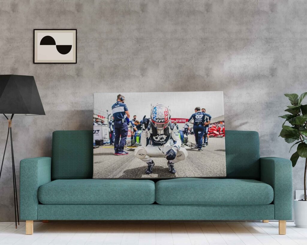 Pierre Gasly poster print - Formula 1 Alpha Tauri Canvas Wall art - Motorsports gift idea for F1 fans - Image 3