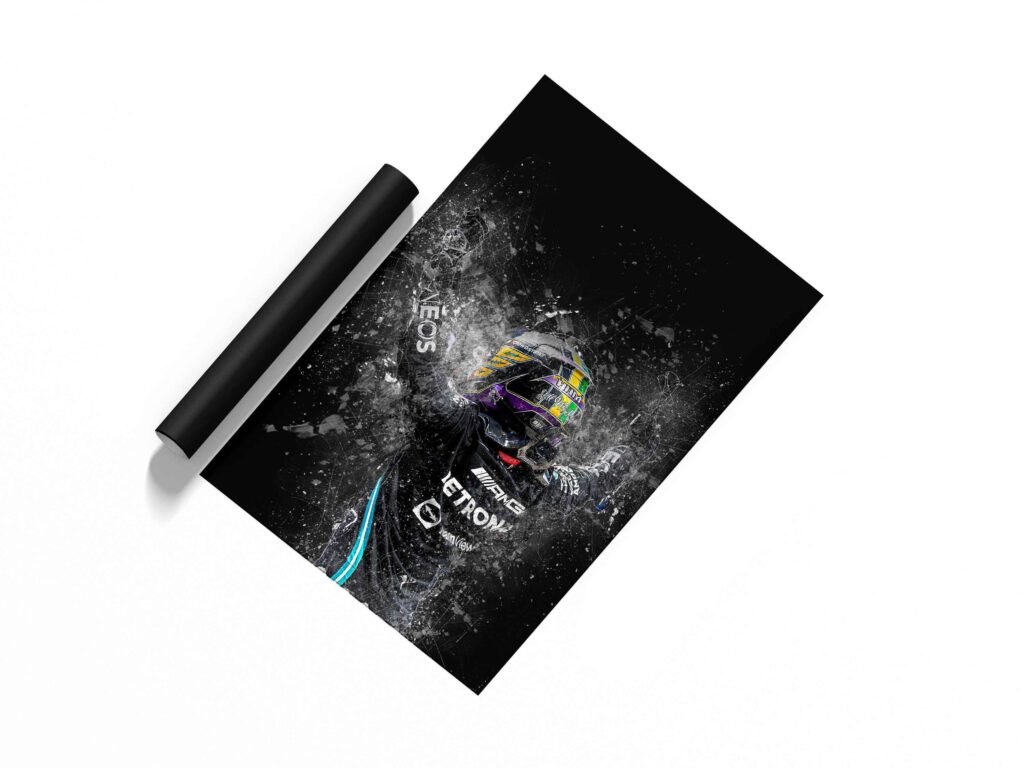 Lewis Hamilton Poster, Formula 1 canvas wall art, Mercedes Sports poster - Image 3