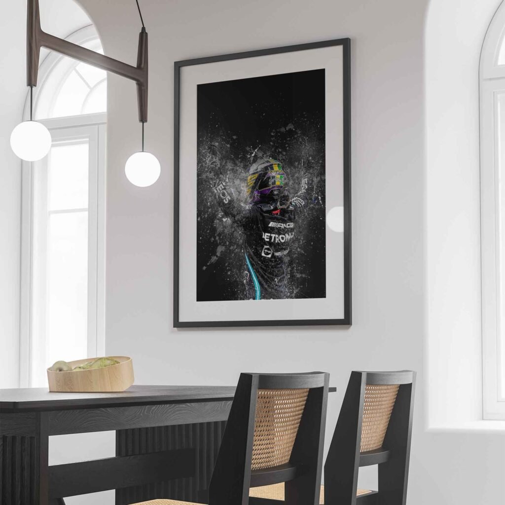 Lewis Hamilton Poster, Formula 1 canvas wall art, Mercedes Sports poster - Image 6