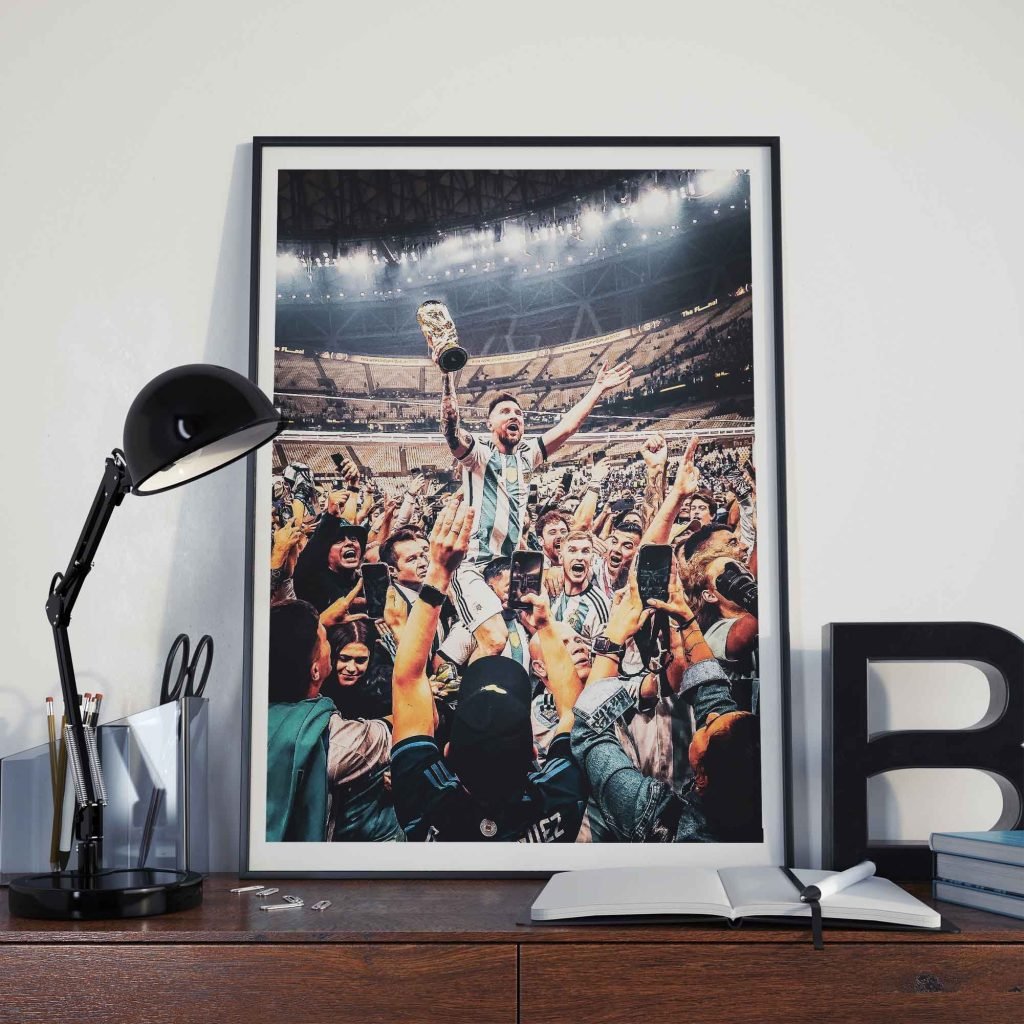 Lionel Messi poster, FIFA Football World Cup 2022 Champion Canvas Wall Art print, Argentina & Barcelona soccer legend, Sports Decor - Image 3