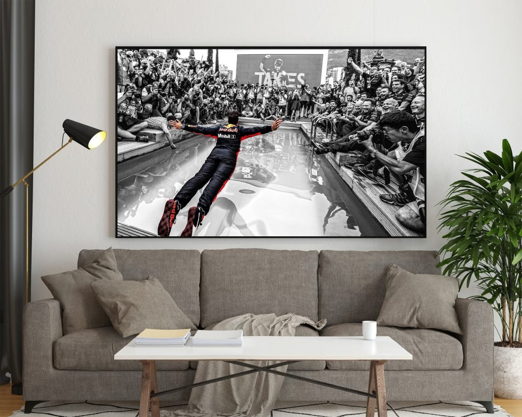 Daniel Ricciardo Poster - Red Bull Canvas Monaco GP Win Print - Pool Jump Wall Art - Gift Idea for Him - Motorsport Decor - Image 3