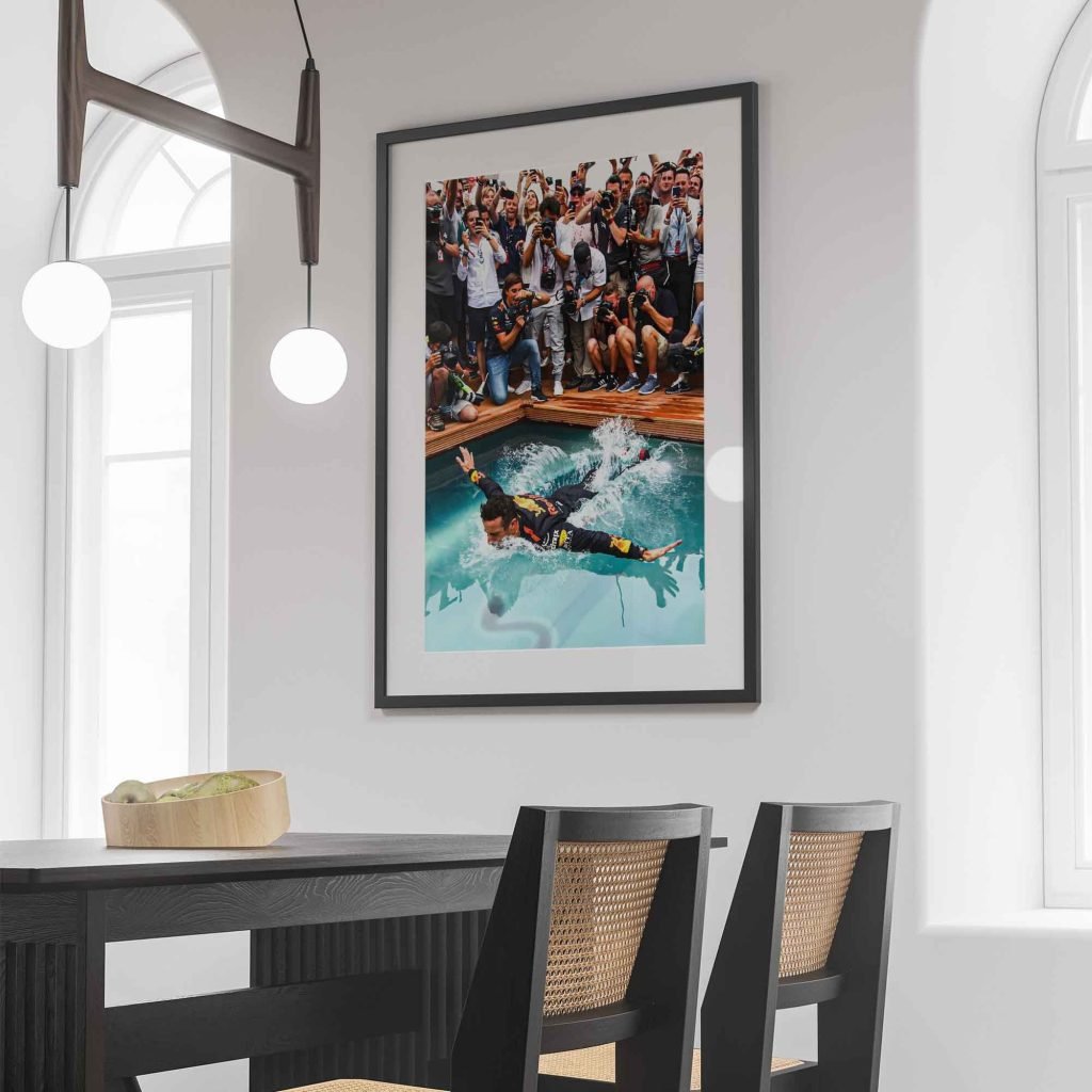 Daniel Ricciardo Poster Print - Red Bull Racing Monaco GP pool jump Canvas Wall Art - Formula 1 - F1 Gift Idea for Him and Her - Image 3