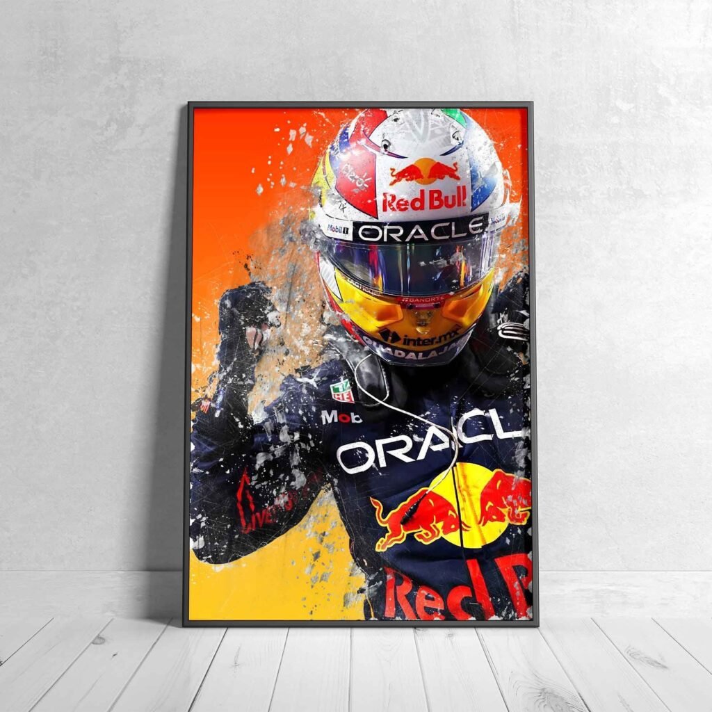 Checo Perez poster, Sergio Perez poster, Red Bull Racing F1 Canvas Wall Art, Formula 1 print - Image 5