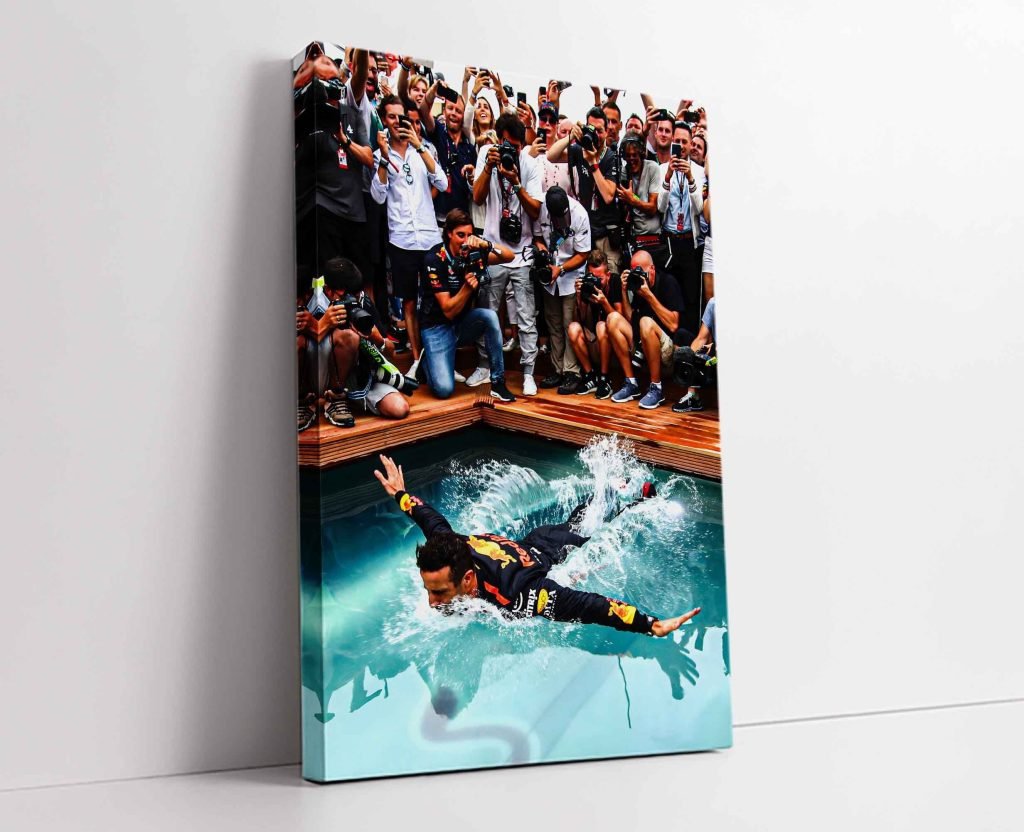 Daniel Ricciardo Poster Print - Red Bull Racing Monaco GP pool jump Canvas Wall Art - Formula 1 - F1 Gift Idea for Him and Her - Image 6