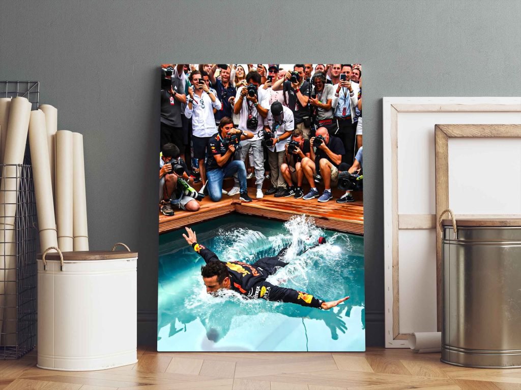 Daniel Ricciardo Poster Print - Red Bull Racing Monaco GP pool jump Canvas Wall Art - Formula 1 - F1 Gift Idea for Him and Her - Image 7