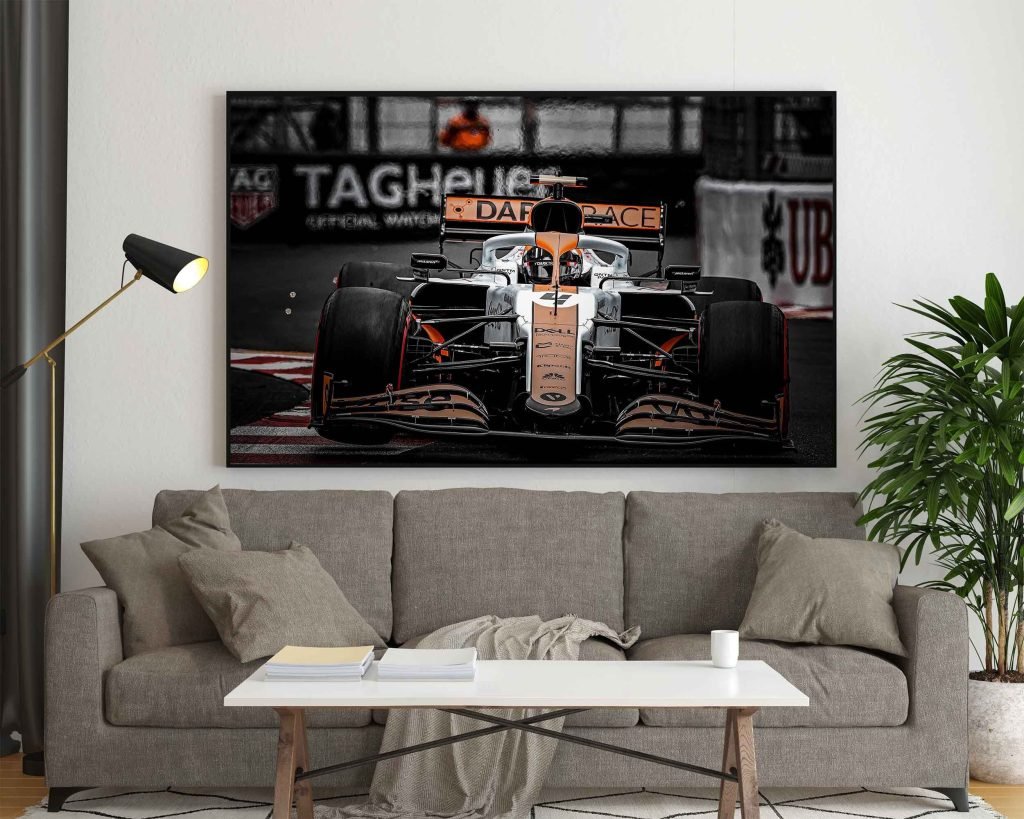 Lando Norris Poster or Canvas Wall Art, McLaren F1 2021 Monaco GP Gulf Car Design, Formula 1 sports poster - Image 7