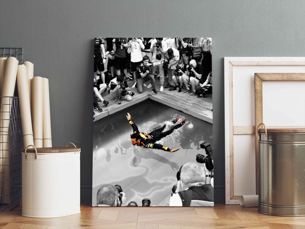 Daniel Ricciardo Poster Print - Red Bull Canvas wall art - Monaco GP Pool Jump Poster - Formula 1 F1 Wall Art - Image 6