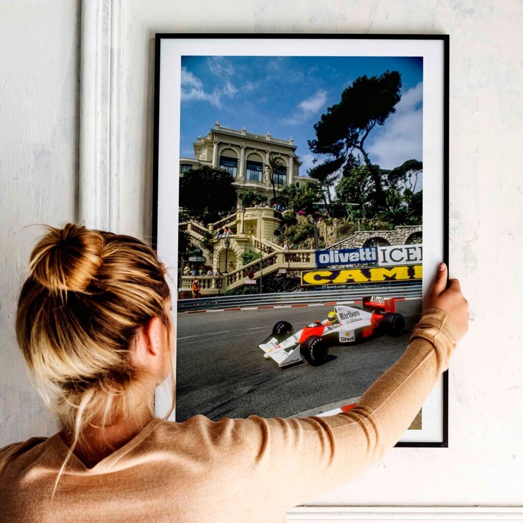 Formula 1 poster - Ayrton Senna Monaco GP Print - Mclaren F1 Canvas Wall Art - Motorsport gift idea - Image 5