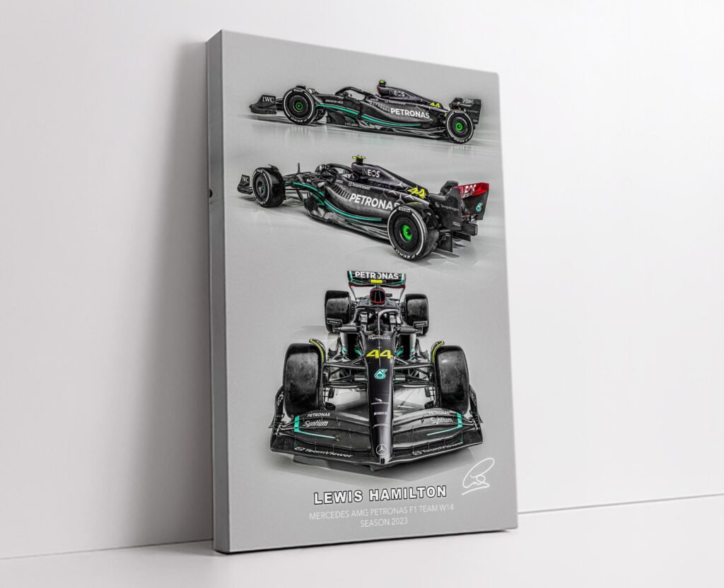 Lewis Hamilton Poster, Formula 1 canvas wall art,  Mercedes W14 2023 Sports poster - Image 4
