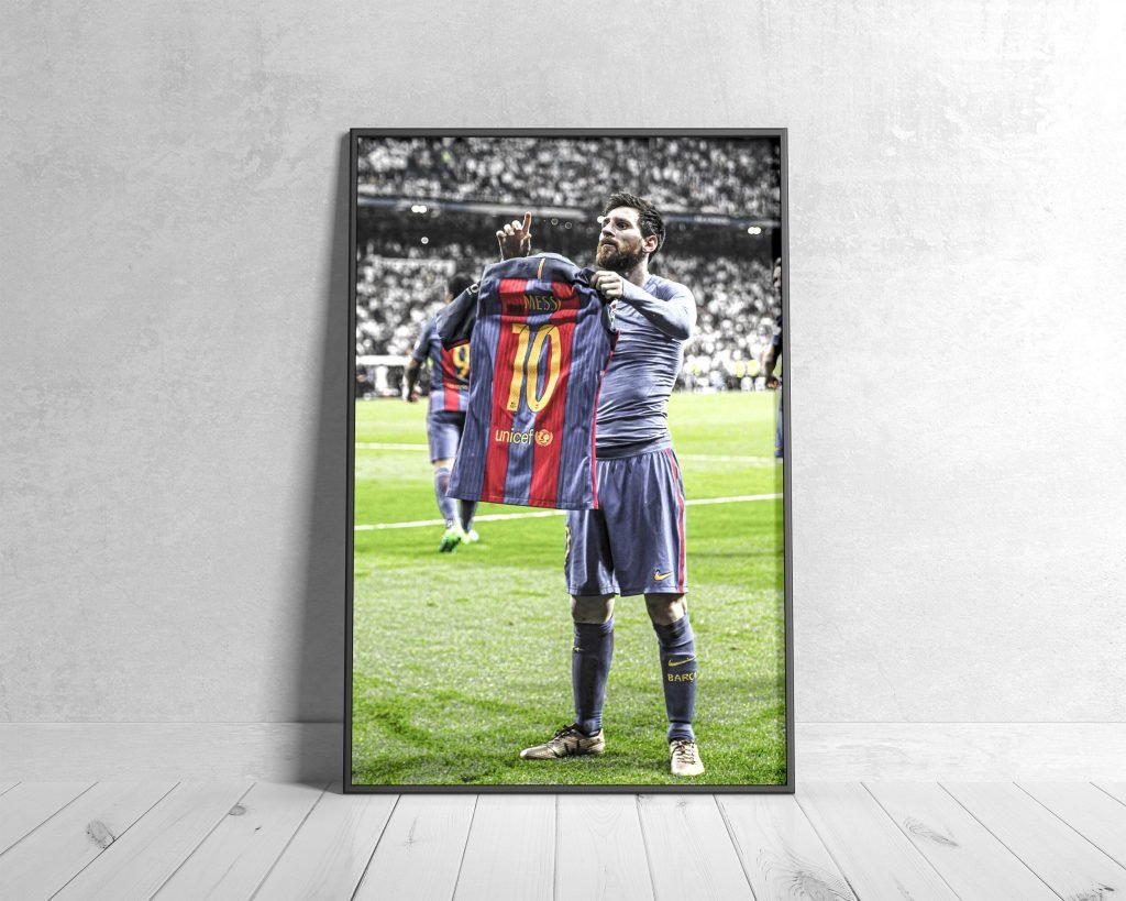 Lionel Messi Poster, Barcelona Shirt Canvas Wall Art, Argentina Football Legend print - Image 3