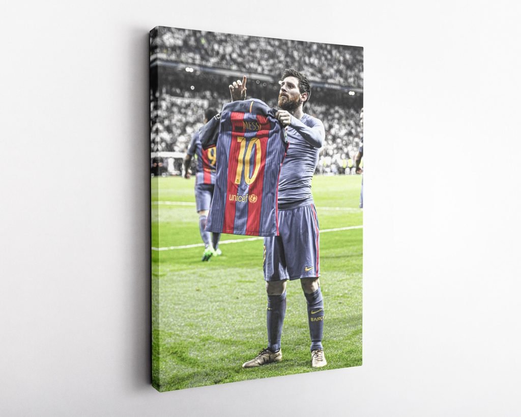 Lionel Messi Poster, Barcelona Shirt Canvas Wall Art, Argentina Football Legend print - Image 6