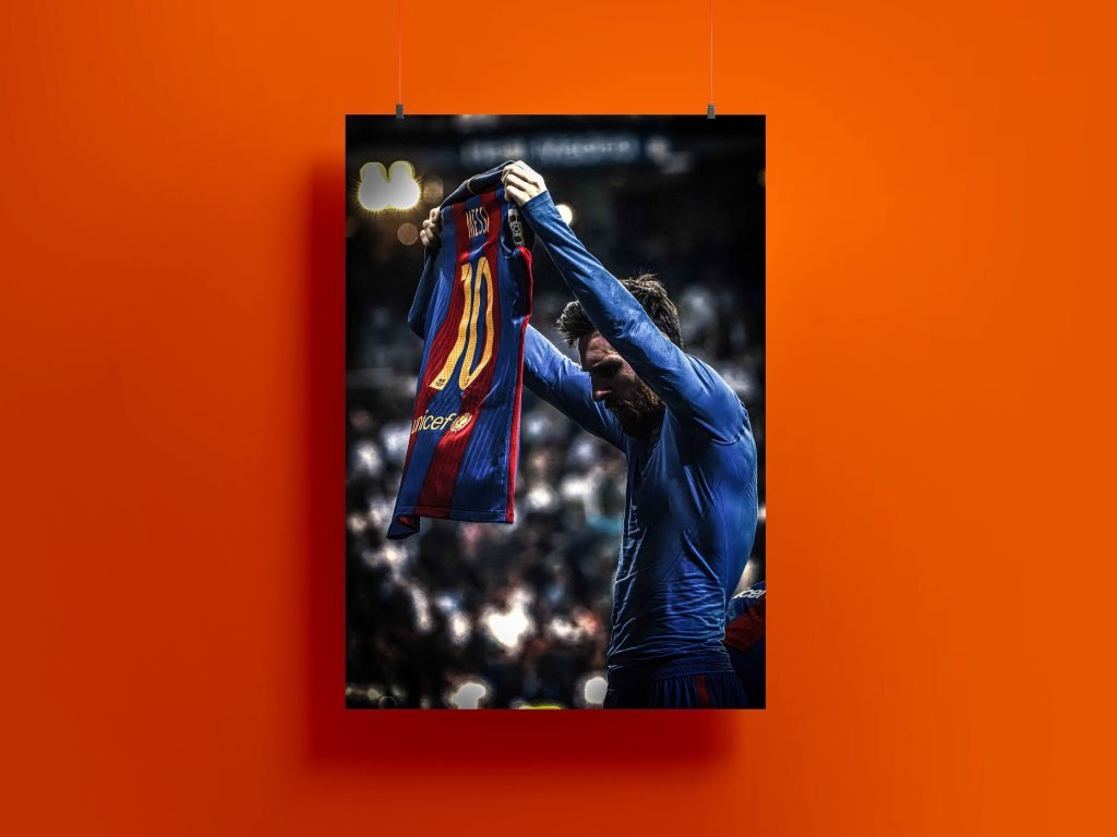 Lionel Messi Poster, Iconic Barcelona Football Canvas Wall Art Print, Argentina Soccer GOAT - Image 3