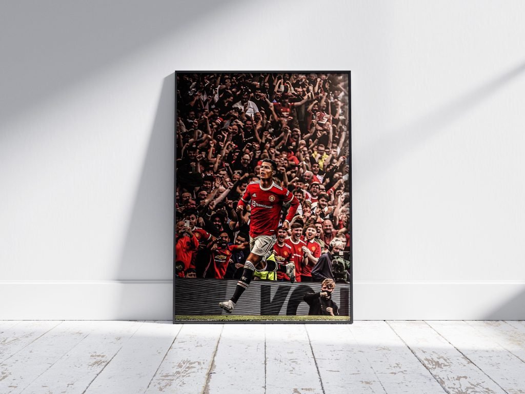 Cristiano Ronaldo Poster, Football print, Manchester United Canvas Wall art, Sports poster - Image 5