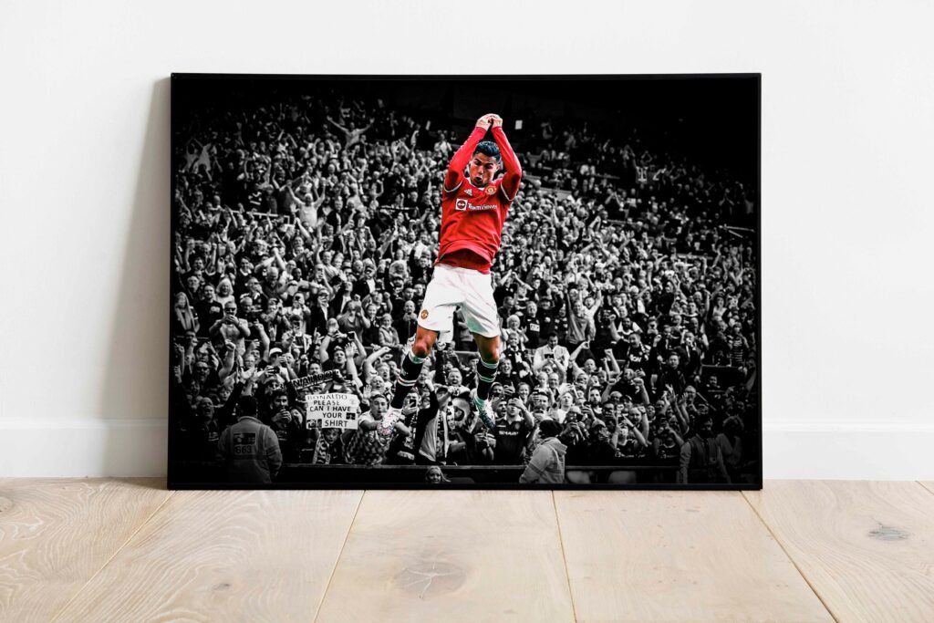 Cristiano Ronaldo Poster, Manchester United Football Canvas Wall art print, Soccer Sports poster - Image 3