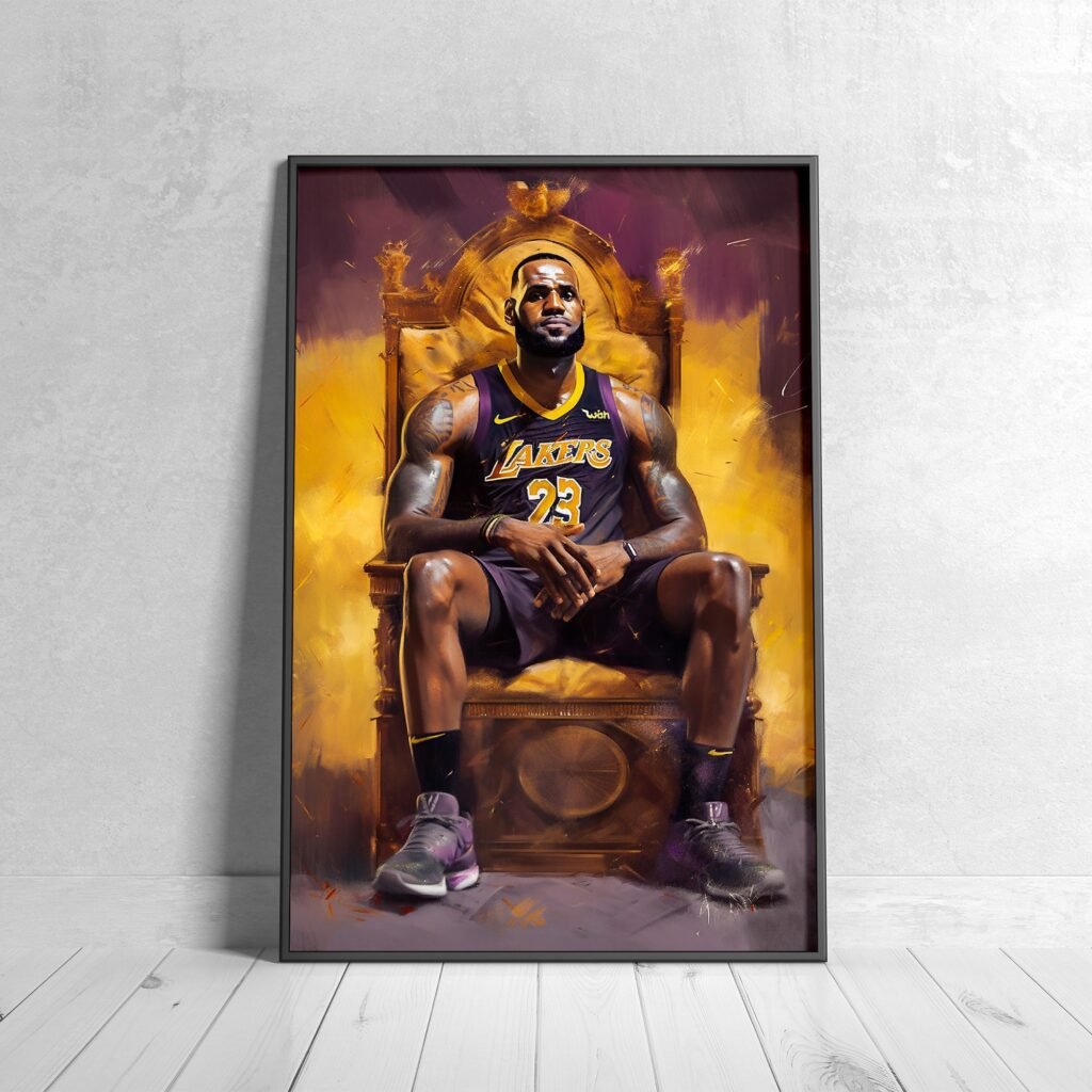 Lebron James painting poster, NBA Lakers wall art, basketball Canvas wall art, iconic sports poster - Image 5