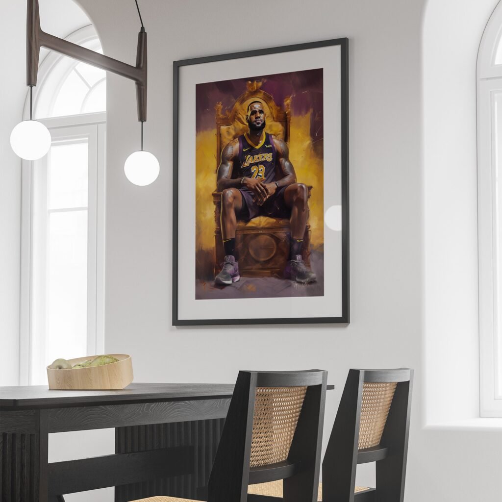Lebron James painting poster, NBA Lakers wall art, basketball Canvas wall art, iconic sports poster - Image 6