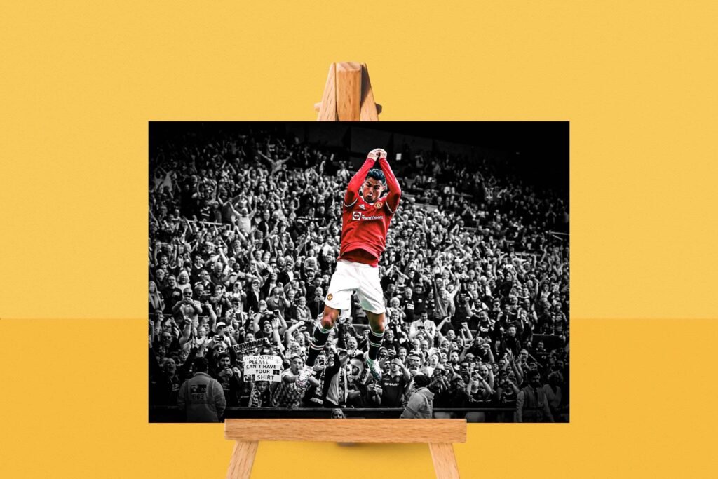 Cristiano Ronaldo Poster, Manchester United Football Canvas Wall art print, Soccer Sports poster - Image 4