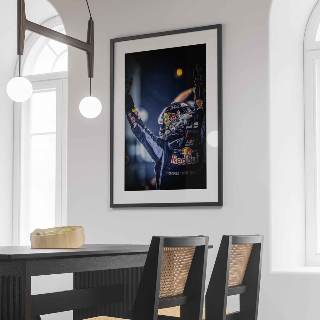 Sebastian Vettel Poster, Red Bull Racing Canvas Wall Art, Formula 1 legend, Ferrari F1 legend - Image 5