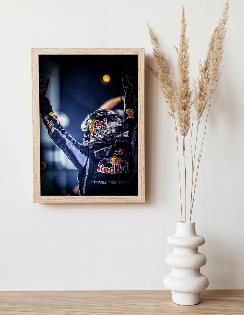 Sebastian Vettel Poster, Red Bull Racing Canvas Wall Art, Formula 1 legend, Ferrari F1 legend - Image 8