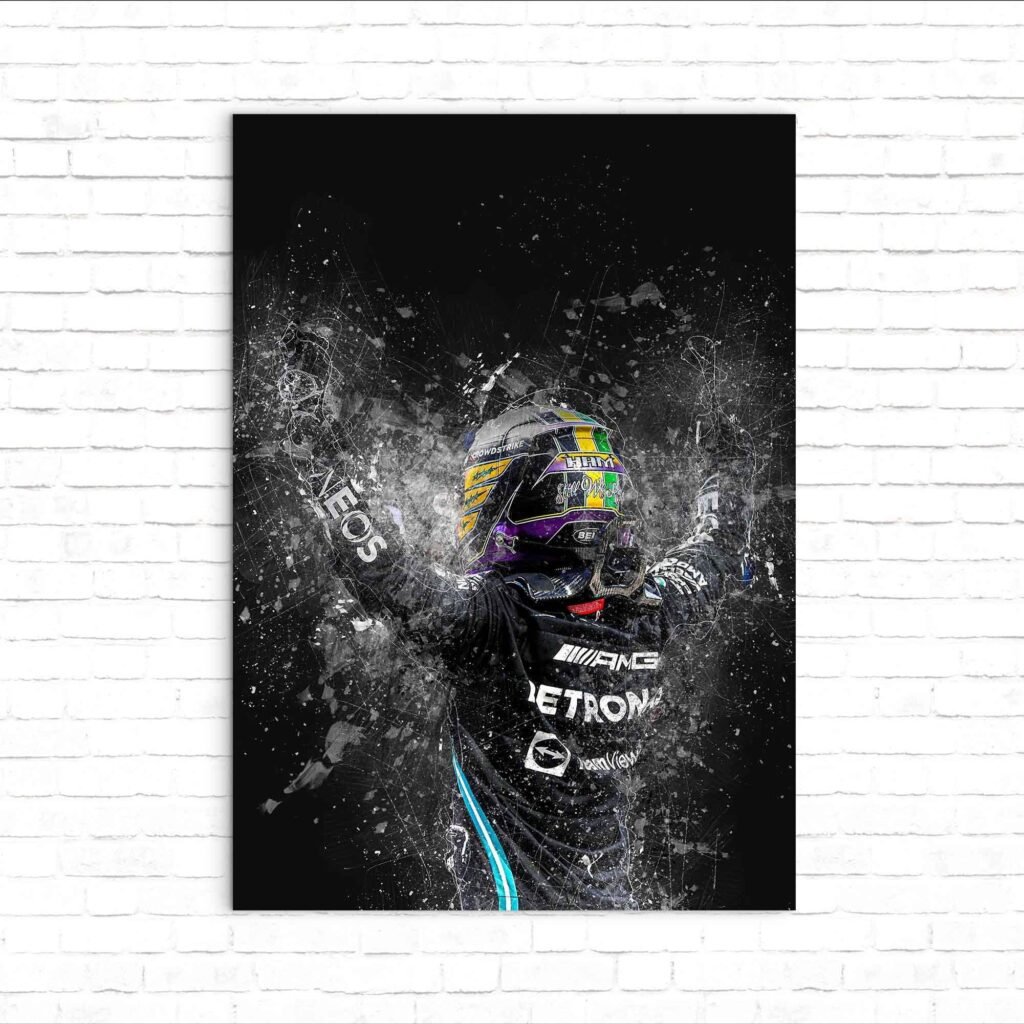Lewis Hamilton Poster, Formula 1 canvas wall art, Mercedes Sports poster - Image 4