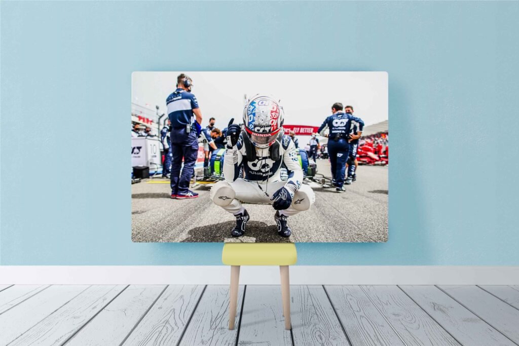 Pierre Gasly poster print - Formula 1 Alpha Tauri Canvas Wall art - Motorsports gift idea for F1 fans - Image 5