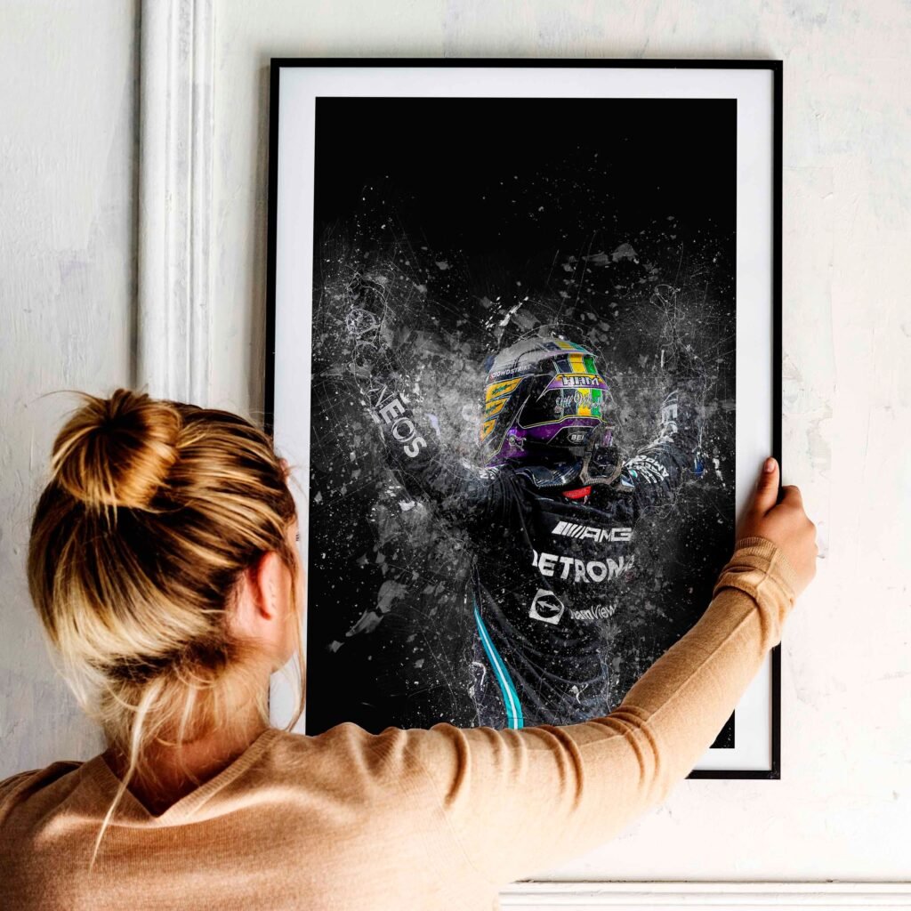 Lewis Hamilton Poster, Formula 1 canvas wall art, Mercedes Sports poster - Image 5