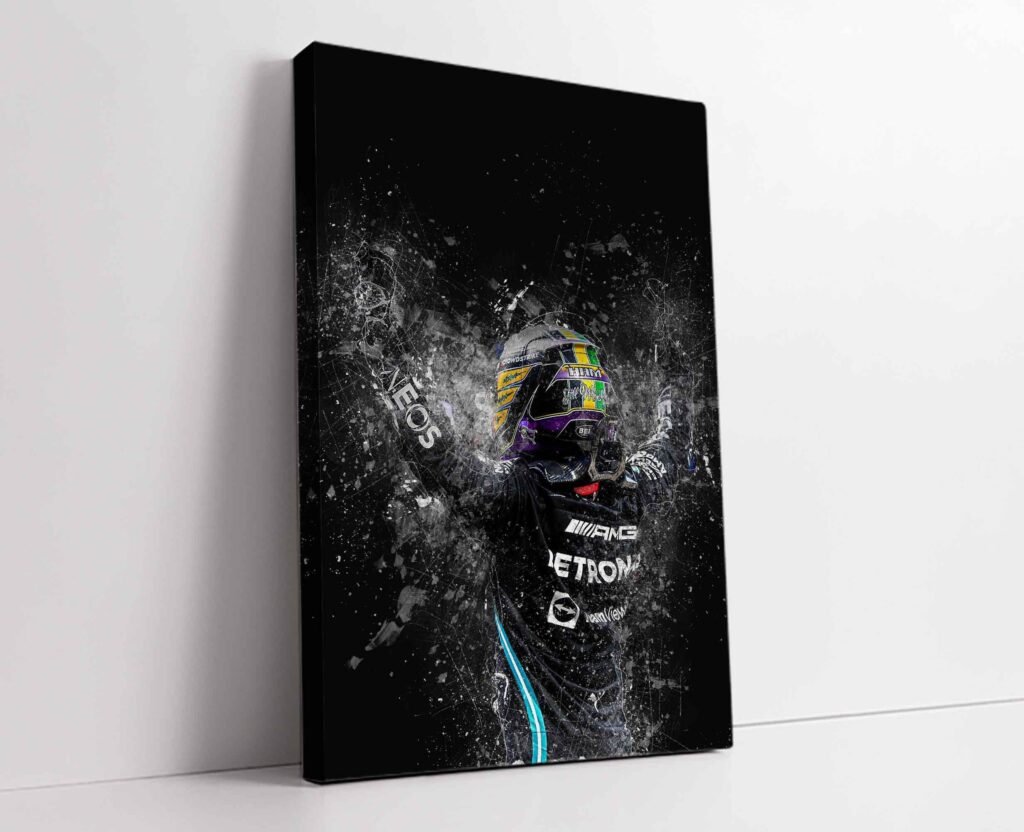 Lewis Hamilton Poster, Formula 1 canvas wall art, Mercedes Sports poster - Image 8
