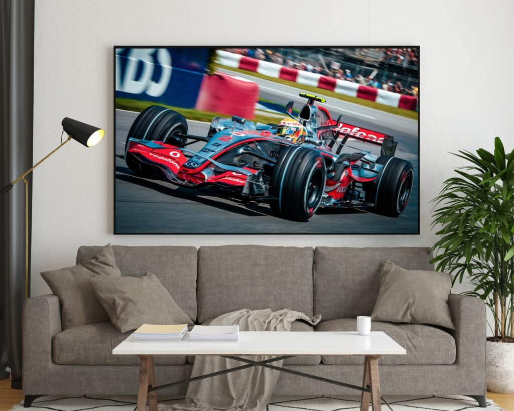 Lewis Hamilton Poster, Formula 1 canvas wall art, Mclaren 2007 Poster PrintMercedes World  Wall Art  Him - Image 4